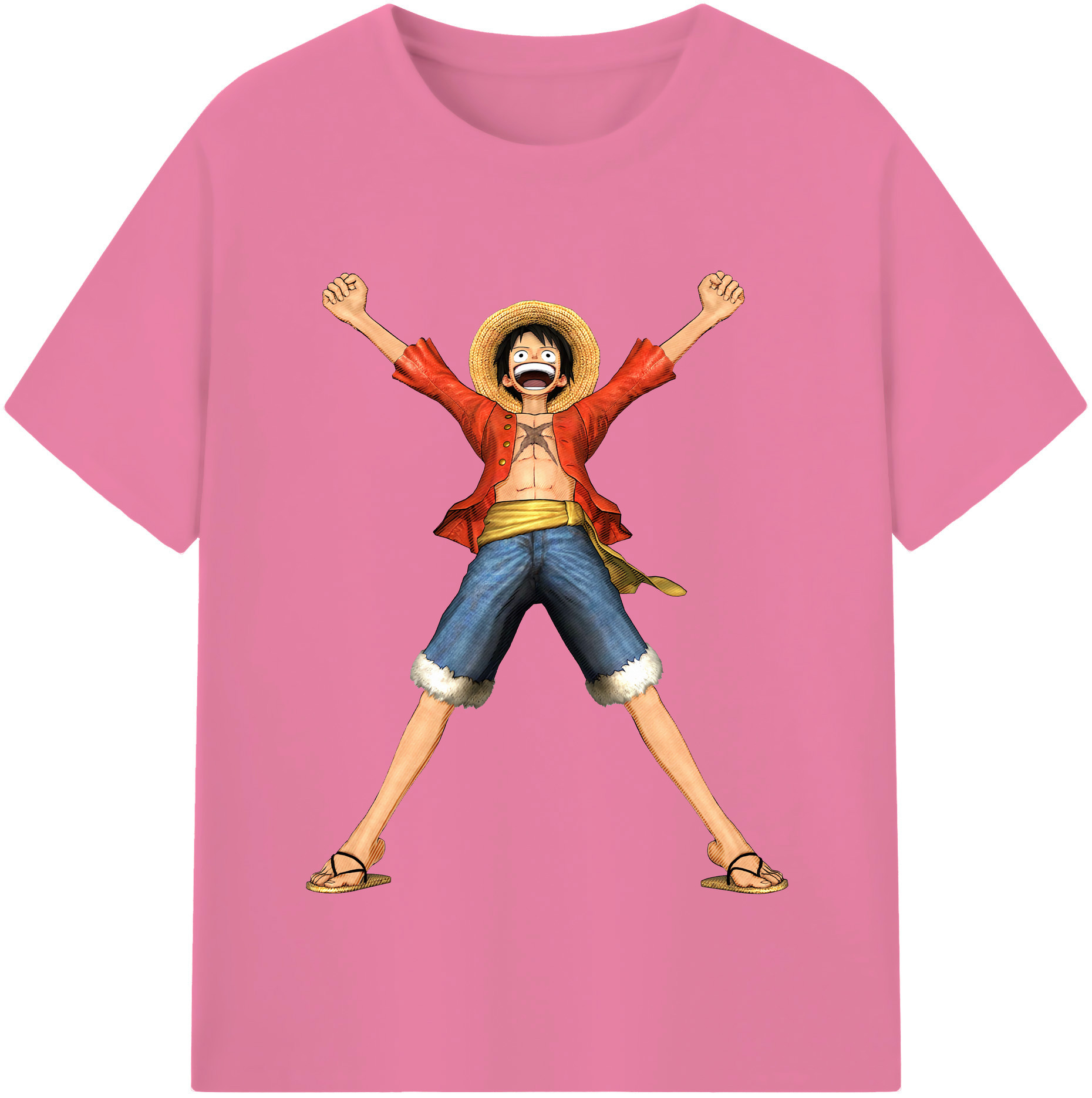 ワンピース モンキー・D・ルフィ ONE PIECE Monkey D. Luffy 綿100％半袖Tシャツ（フロントプリント）